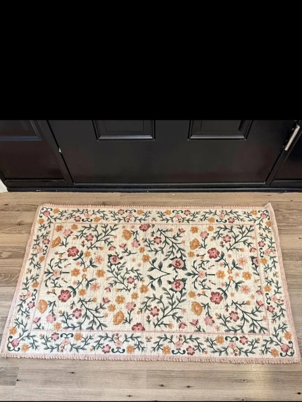 NWT Raj Reversible Printed Accent Rug, FLORAL 27” x 45”